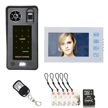 

7 inch recording fingerprint IC card video door telephone intercom doorbell access control access system night vision