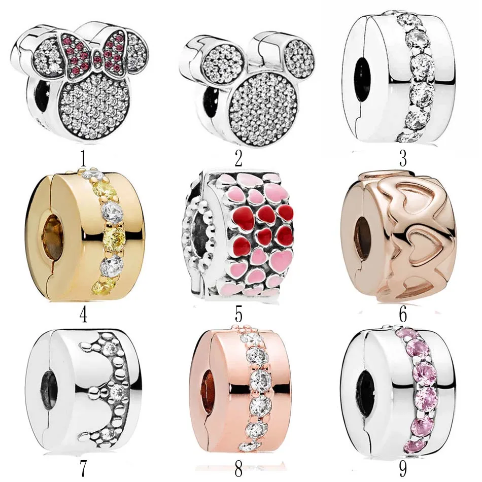 

Crown Mickey Minnie Shining Path Burst of Love Heart Clip Stopper Charm fit Pandora Bracelet Bangle Authentic 925 Silver Jewelry
