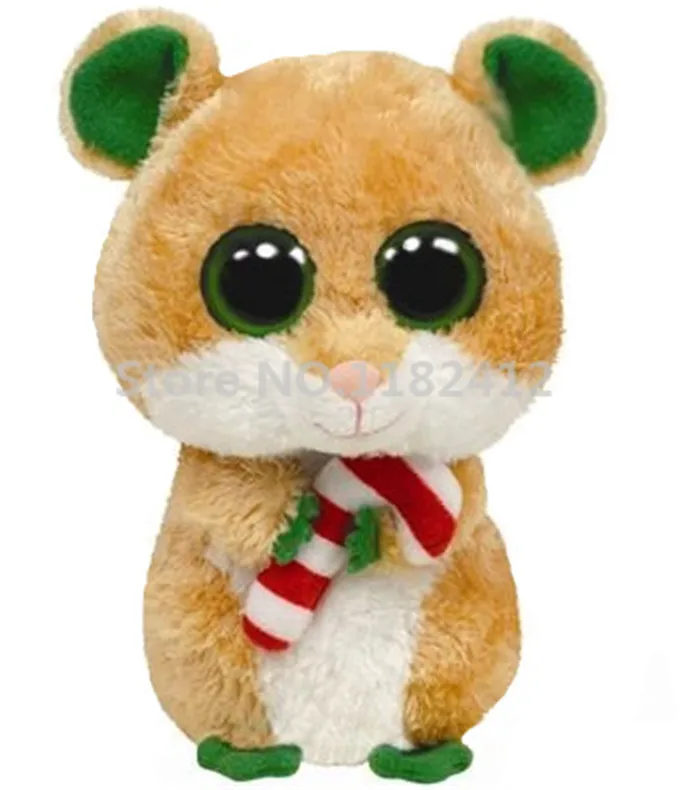 Ty Beanie Boos Plush Animals Candy Cane Christmas Hamster Mouse Cute
