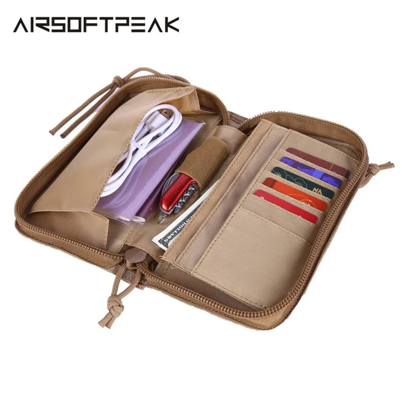 

AIRSOFTPEAK Tactical Wallet Hunting Bag Phone Card Pouch Case Money Men Solid Outdoor Handbag Multi-function Molle Portable