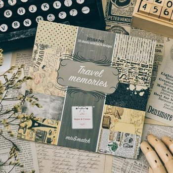 

YPP CRAFT 6''Single-side Printed Travel Memories Decorative Scrapbooking paper set of 24sheets printed background craft paper