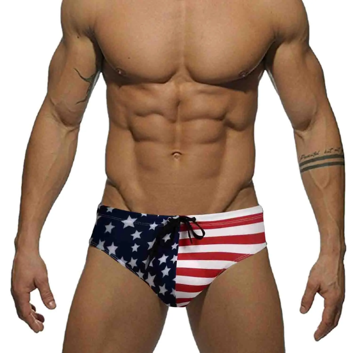 YIhujiuben Mens Bikini Boxer Monokini American Flag Briefs Monokini