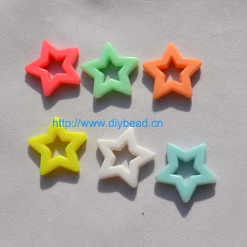 

100 pieces/lot DIY Accessory spring color Acrylic Beads 25MM Cartoon pentagram necklace Department