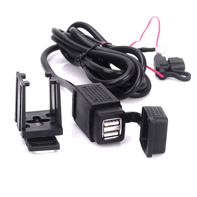 Motorcycle Cellphone Dual USB Charger 12V Power Socket