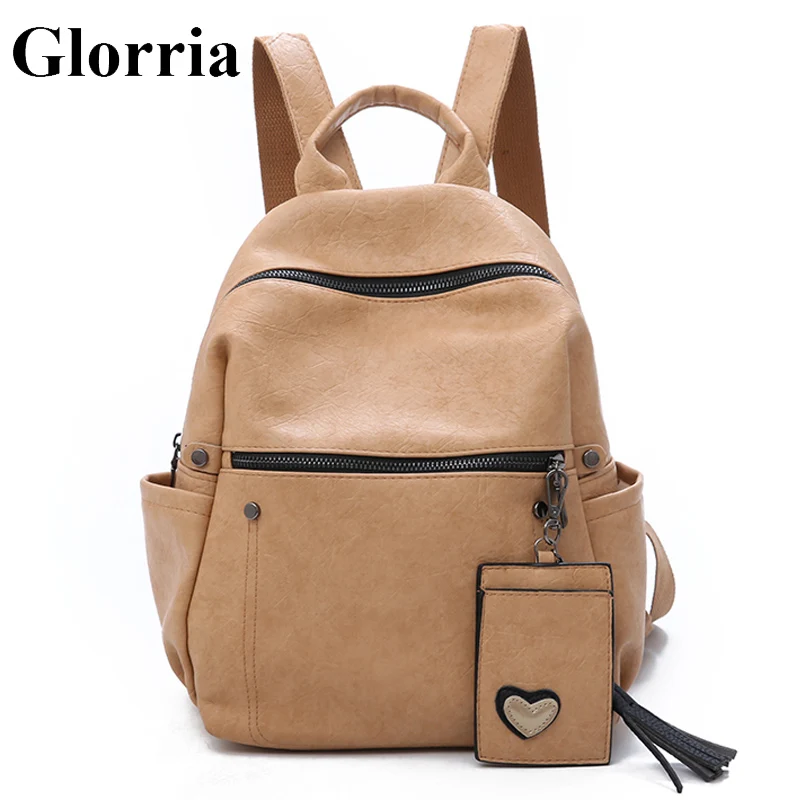 

Glorria Women's Fashion Korean Style Backpack Teenager Girl Book Bag Women Mini Bagpack Female Leather Backpack 2019 New Mochila