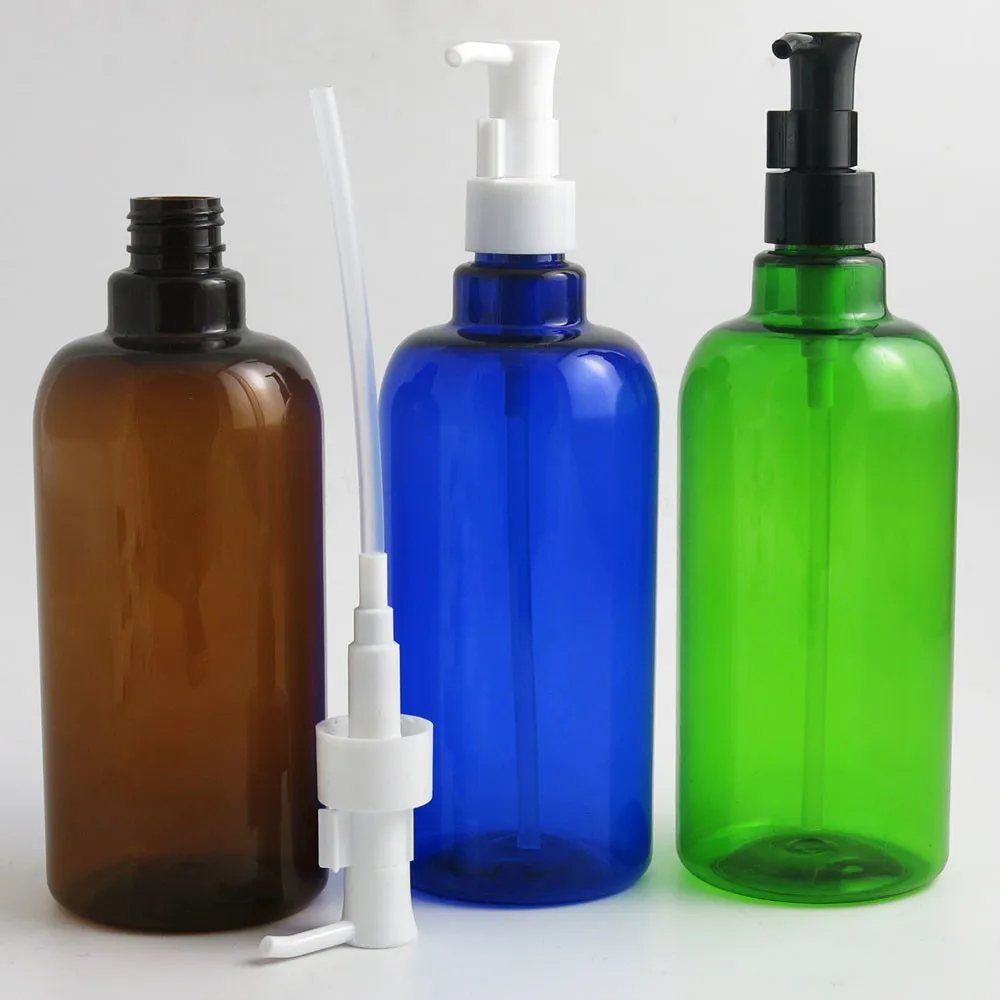 12 X 500ml Refillable Empty PET Plastic Pump Bottles Jars Containers