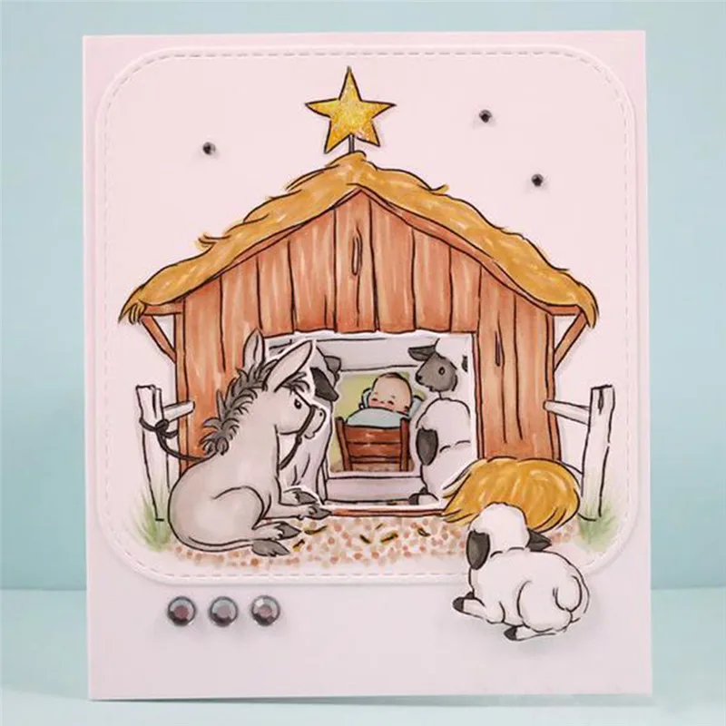 

InLoveArts Nativity Easter Clear Stamps and Die Birthday Metal Die Cutting Craft New 2019 Scrapbooking Card Making Embossing DIY