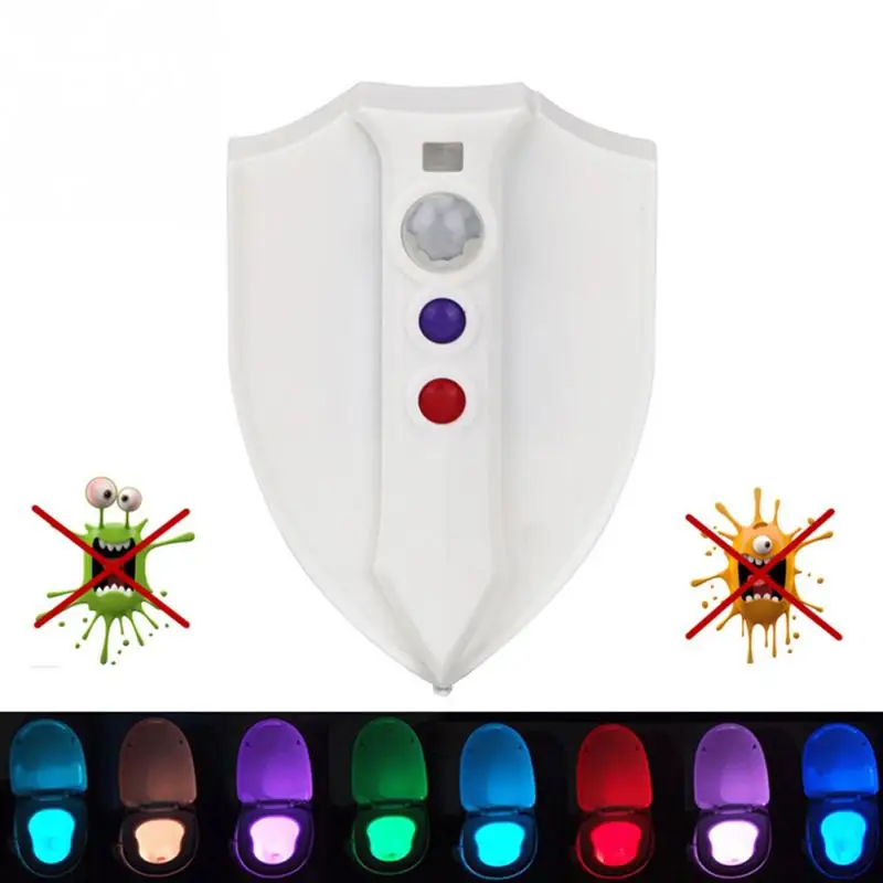 

Killing Germs Mold Bacteria Viruses UV Light LED Toilet Light Body Motion Activated Seat 8 Colors Sensor Lamp Bathroom Lighting
