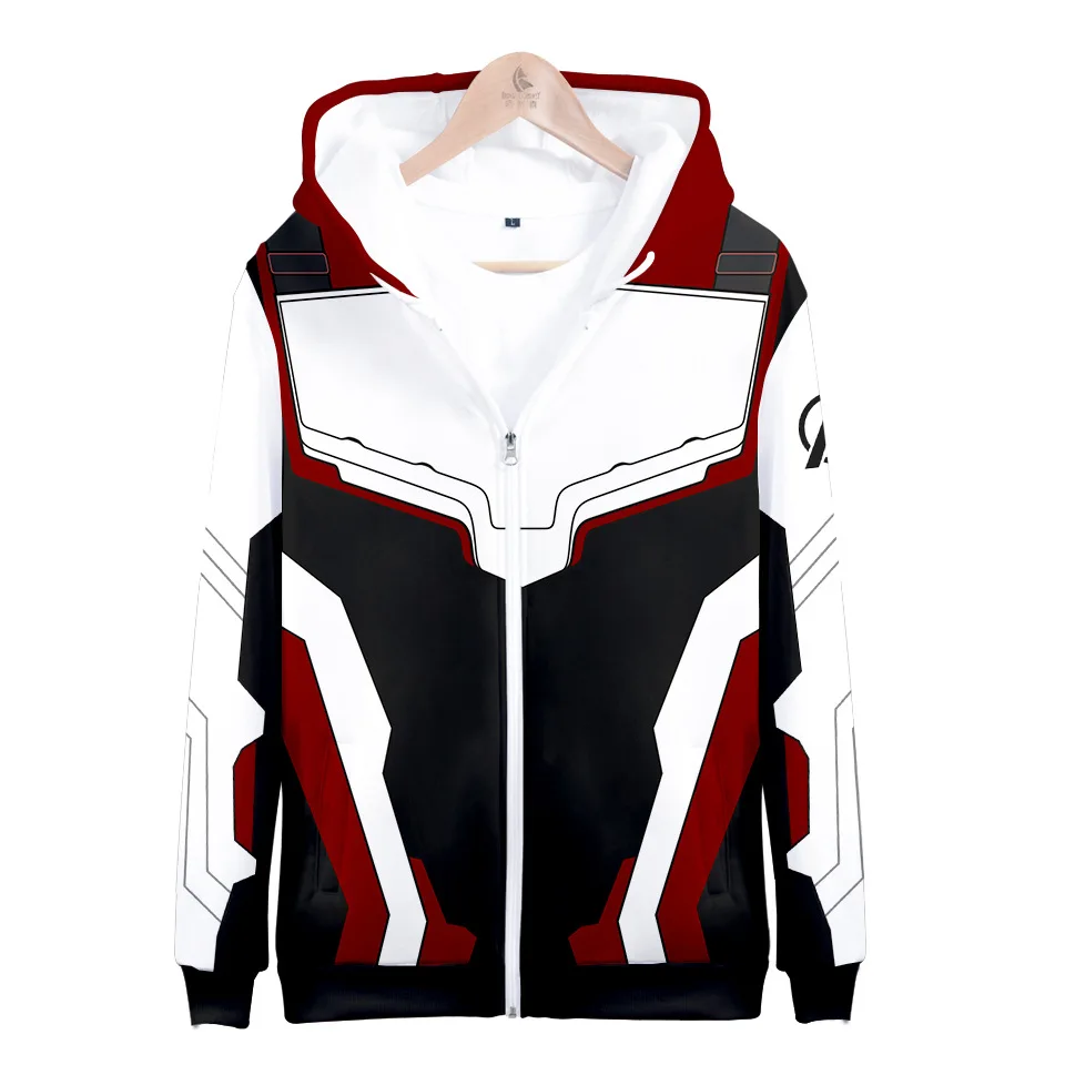 Avengers Endgame Quantum Reich Hoodie Sweatshirts 3D Zip-up Hoodie Pullovers Iron Man Captain America Hoodie Jacket