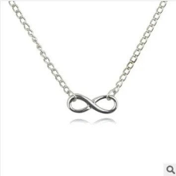 

ZRM 20pcs/lot Fashion silver charm simple infinite symbols necklace women design brand jewelry high quality factory price