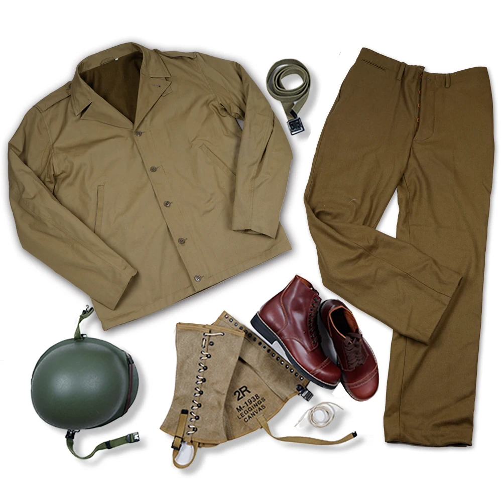 WW2 Американский армейский M41 F/W Униформа и M1 шлем с крышкой USMC леггинсы ремень