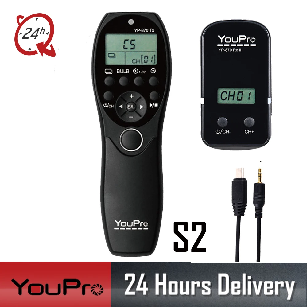 

YouPro YP-870 II S2 Wireless Shutter Timer Remote for Sony a7 a7r a7s a7II a7s II a6500 a6300 a6000 a5100 a5000 a3000 HX300