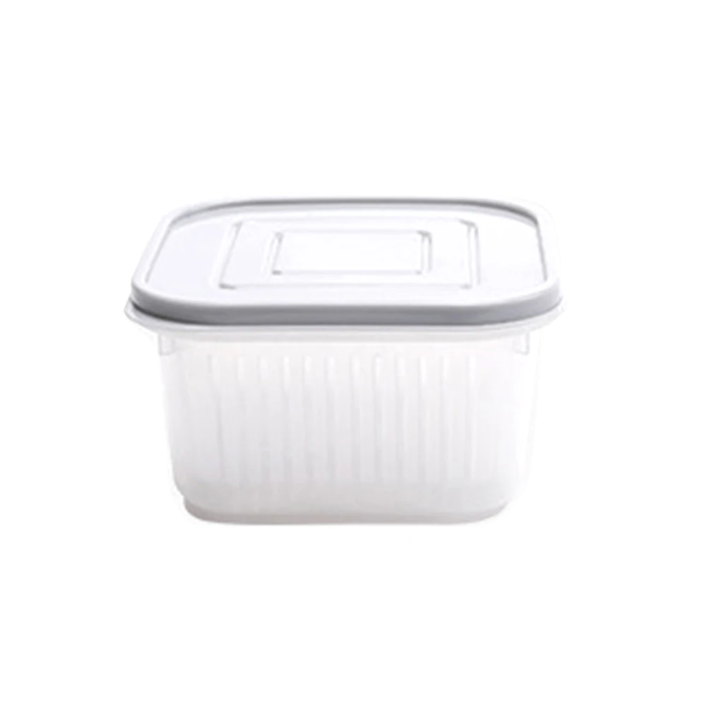 

Non Slip Portable Onion Garlic Transparent Drain Sealed Box Refrigerator Crisper Container For Ginger Vegetable Kitchen Storage