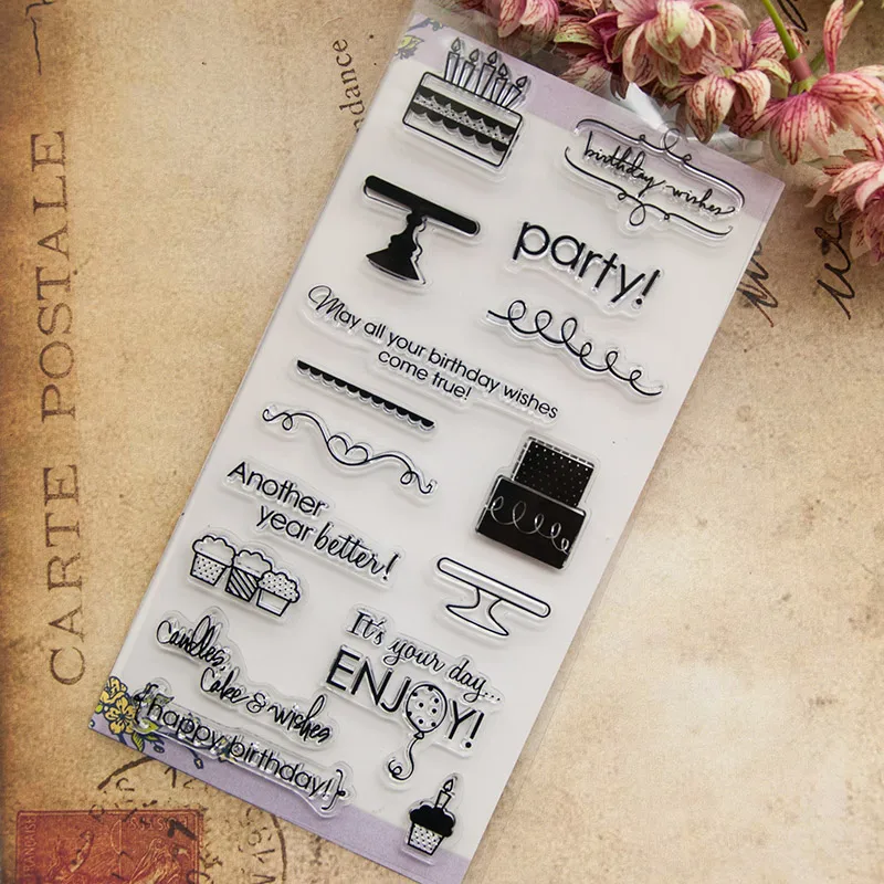 Cake Party Candle Birthday Transparent Clear Silicone Stamp for Seal DIY Scrapbooking Photo Album Decorative Sheets | Дом и сад