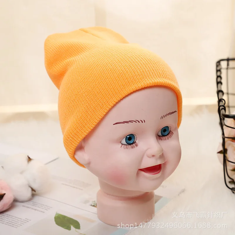Orange Новая женская зимняя шапка берет Женская шерстяная хлопковая шапка 21 цвет новые женские шляпы кепки s черный белый серый розовый Boinas De Mujer - Цвет: Orange
