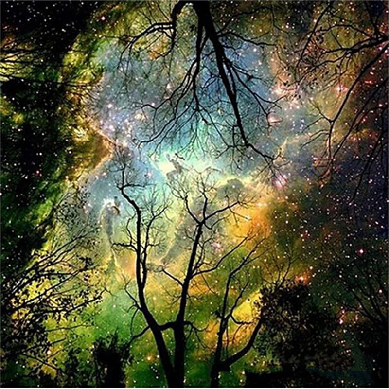 

5D diy Diamond Painting kit Colored sky trees Diamond Embroidery Cross Stitch Square/round Resin drill Diamond Paint scenery