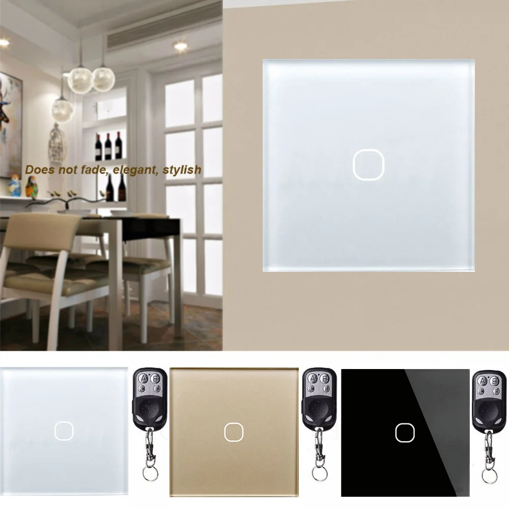 Esooli Touch Switch 1 Gang 1 Way Wireless Remote Control Light Switch