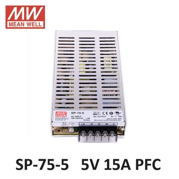 

MEAN WELL SP-75-5 Switching Power Supply 5V 15A 75W PFC function 85-264VAC input LED power supply driver DC 15A 5V UL CE TUV CB