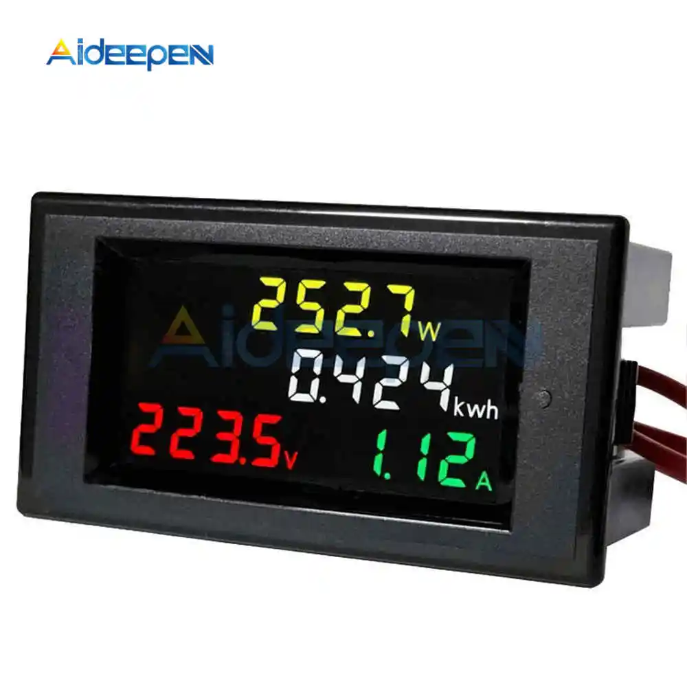 

100A AC 80-300V LED Digital Voltmeter Ammeter AC 110V 220V Power Energy Voltage Current Meter Charger Tester Detector Monitor