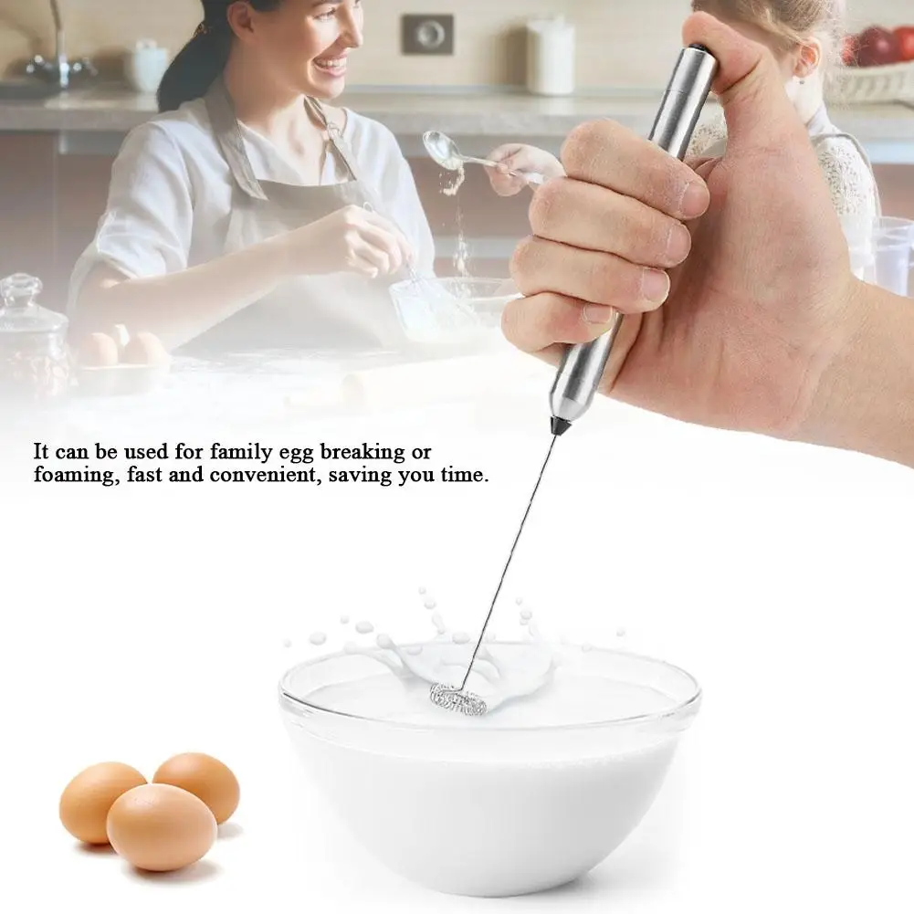 Серебряный из нержавеющей стали бытовой электрический ручной взбиватель яиц яйцо выключатель вспениватель молока высокое качество