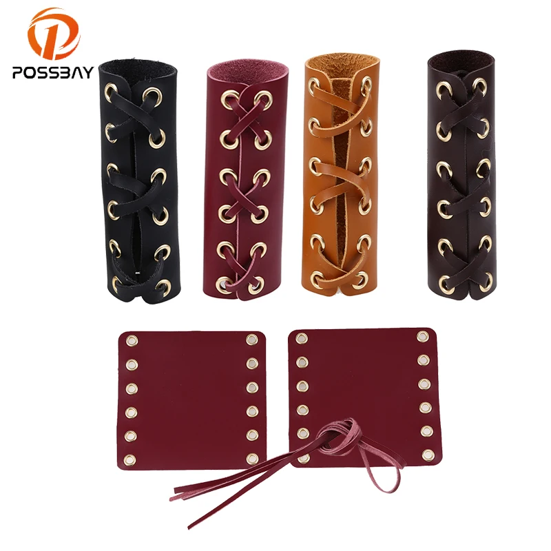 Possbay Мотоцикл Кожаный кистевой ремень чехол рукоятки газа черный/Browm/Красный/Желтый Руль рукоятки Бар кожаные чехлы