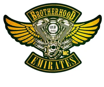 

11" LARGE BROTHERHOOD EMIRATES Outlaw MC Patches Old School Embroidered Motorcycle Biker Vest Iron On Badge emblem Jacket Back