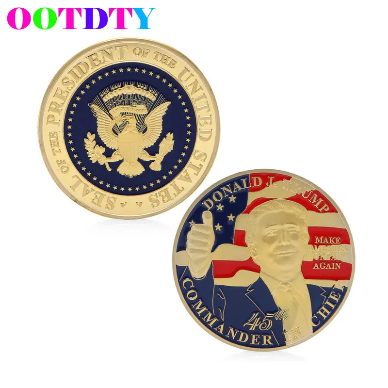 

Donald Trump Design Commemorative Coin Zinc Alloy Commemorative Coin Collection No-currency Coins Gift MY22_30