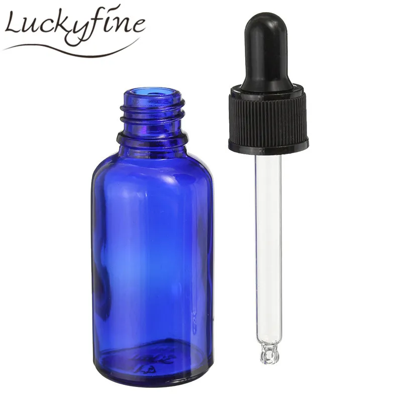 1pcs 30ml Blue Glass Liquid Reagent Pipette Bottle With Eye Dropper