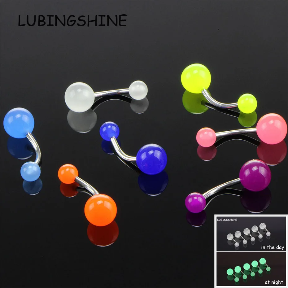 Buy LUBINGSHINE Navel Button Piercing Jewelry Funny Luminous Acrylic Anti