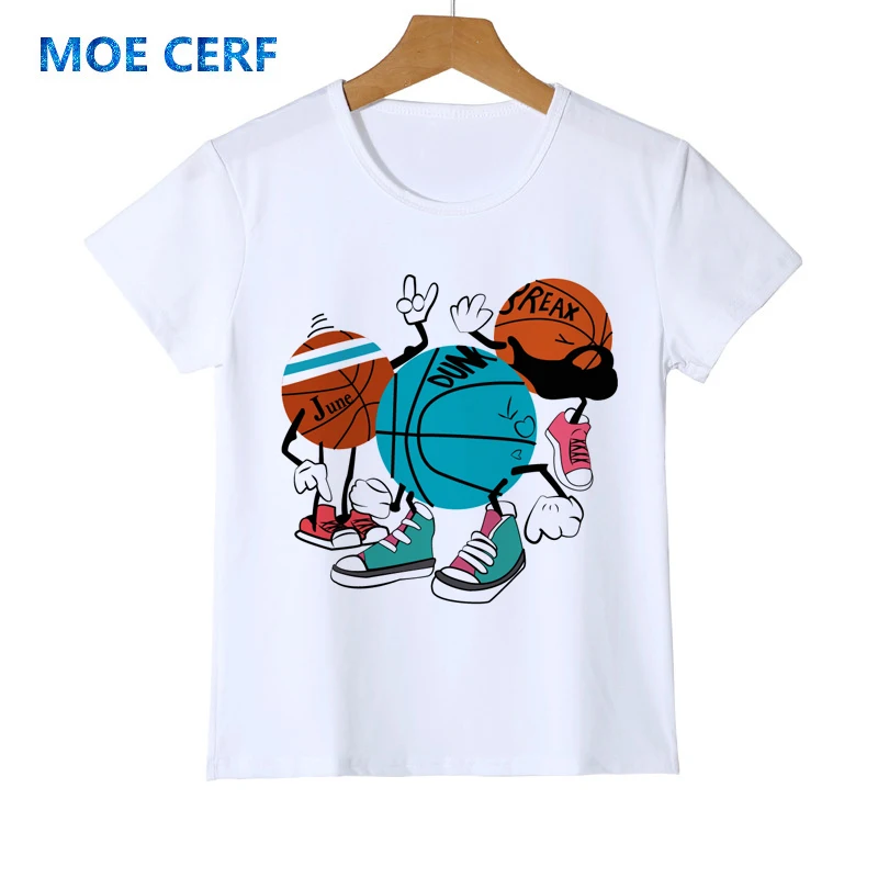 

New Summer Hip Hop Basketballer Printing T Shirt Kid Casual Cartoon Funny Printed T-shirt Boy/Girl Tshirt Cool Baby Tees Y14-38