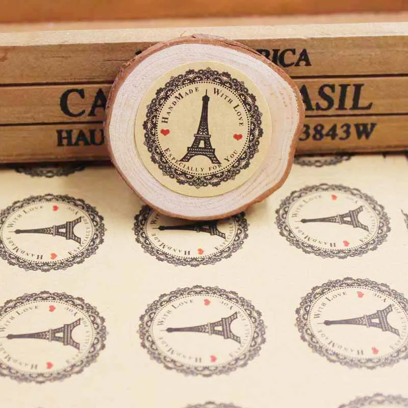 100pcs cute Happy birthday sealing paste sticker round paper lable gift candy box decoration stickers birthday party supplies 