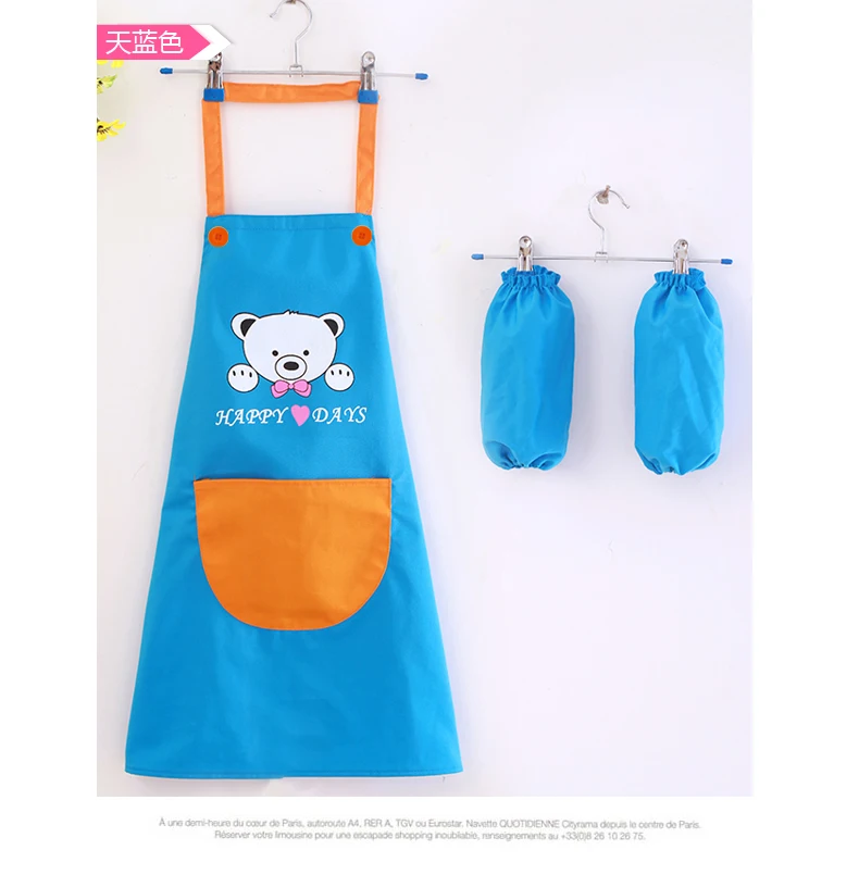 Детский водонепроницаемый фартук из полиэстера и хлопка с рукавами|apron with sleeves|kids