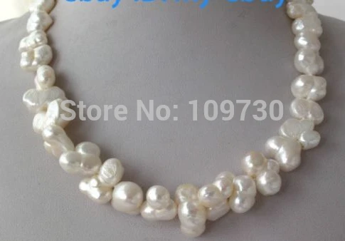 

Jewelr 003682 Unusual Baroque White Freshwater Pearl Necklace