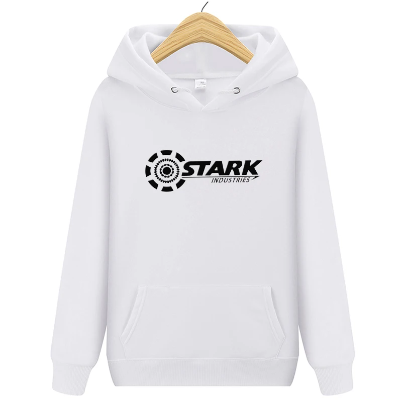 Новые Брендовые мужские толстовки STARK INDUSTRIES, зимние модные толстовки Kpop для мужчин и женщин, повседневные свободные толстовки Harajuku - Цвет: HW0173white2