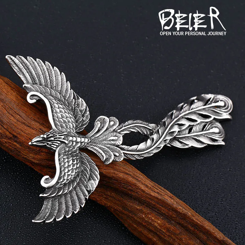 

Beier 316L Stainless Steel Charm Phoenix Pendant china mythological bir anima pendant High-quality jewelry gifts LLBP8-204R
