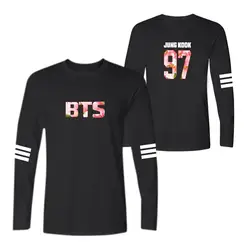 BTS Bangtan мальчиков корейский стиль футболка Для женщин брендовая футболка с длинными рукавами женская одежда в поклонников Для женщин
