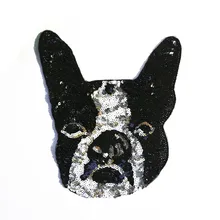 Большой черный собака блестки патч ручной работы аппликация Цветочные Патчи для одежды сумка платье милые вышивать на пачках