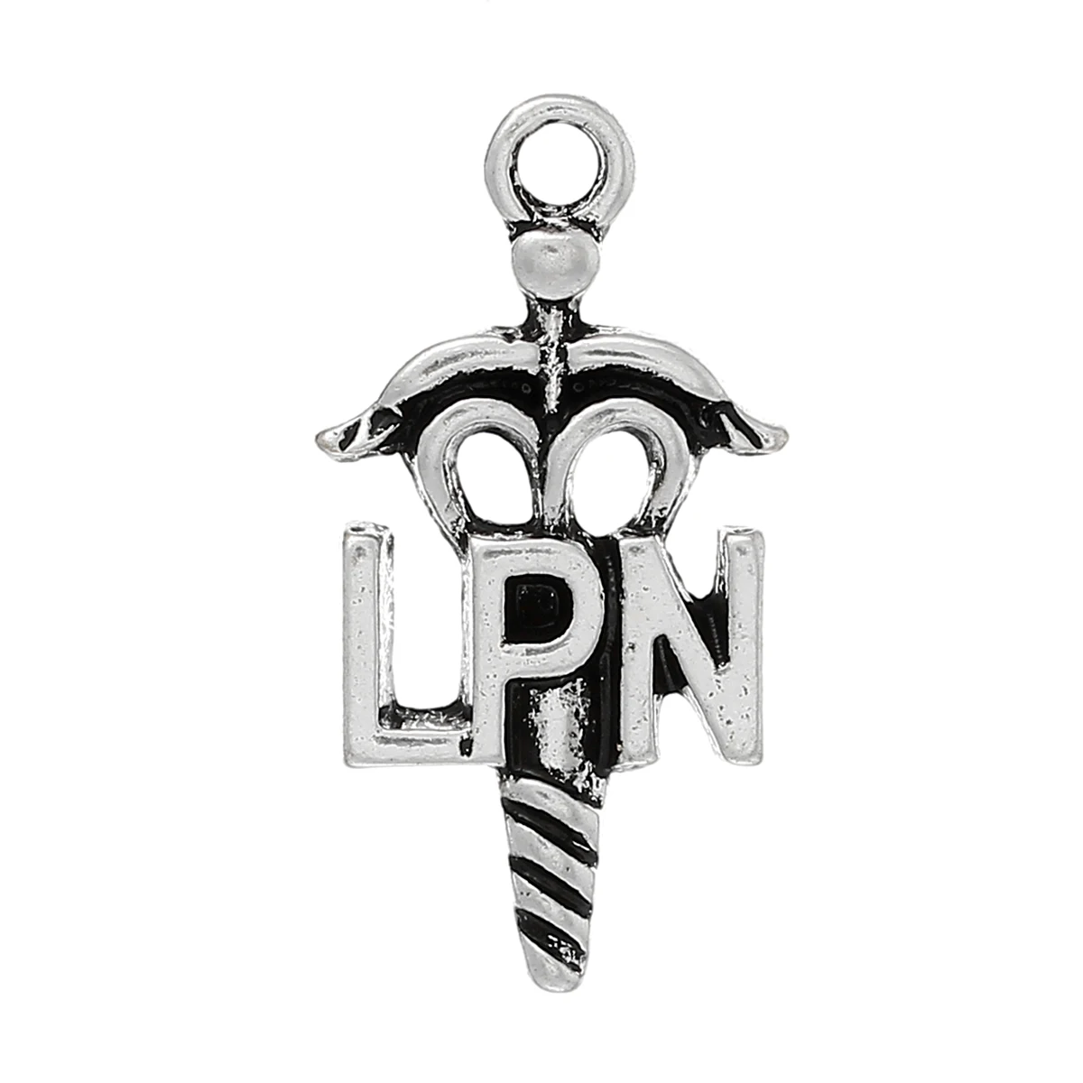 Подвески из цинкового металлического сплава Серебряный цвет &quotLPN&quot 23 мм (7/8 &quot) x