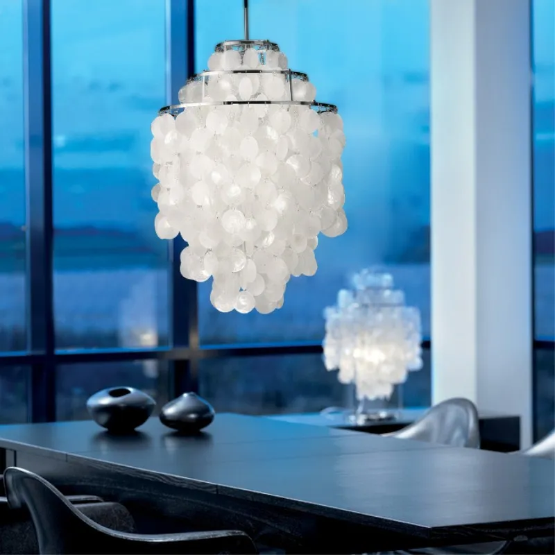 Современный подвесной светильник светодиодный Capiz shells Hanglamp Verner Panton подвесной светильник для гостиной спальни кухни подвесной светильник