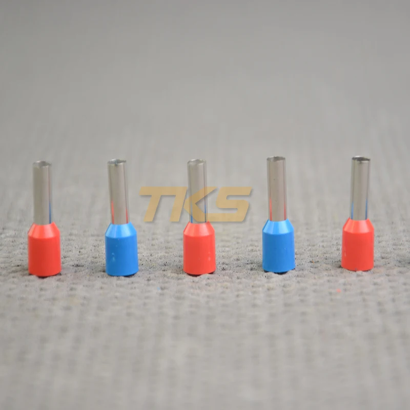 

E6010 E6012 E6018 Tubular Wire Connector Terminal Cable Crimp Cable Sleeve for 6mm2, 10AWG 100pcs