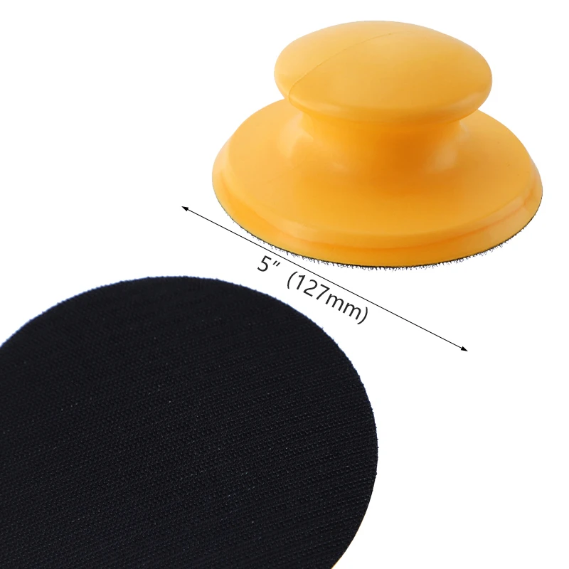 5 Inch Sanding Block Rubber Hook Loop Backing Pad Sandpaper Holder Hand Grinding Block Polishing To