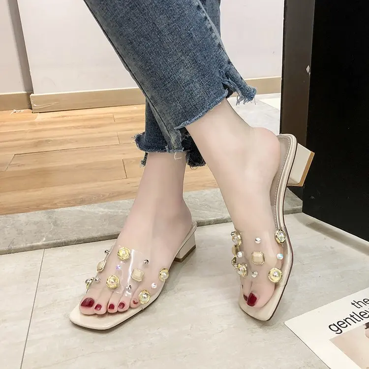 

Slippers Heels Woman Shoes Luxury Med Socofy Slides Jelly Flip Flops Square heel Women Thongs High Designer Soft Sliders