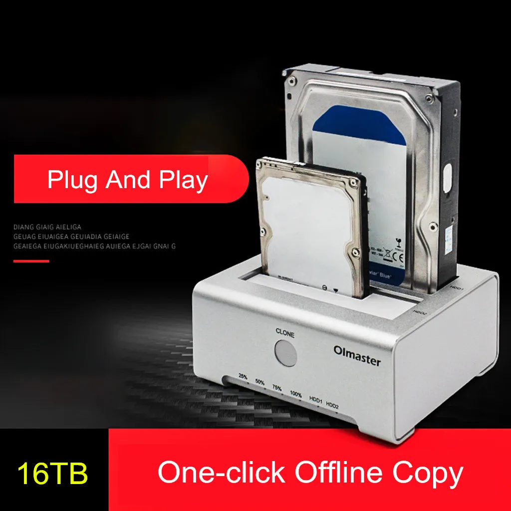 OImaster EB-1051U3 USB3.0 SATA Dual Bay жесткий диск Док-станция для 2,5/3,5 дюймов SATA I/II/III HDD/SSD Оффлайн клон Поддержка 2x8 ТБ