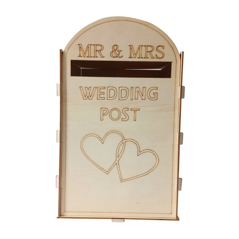 

2019 New Wedding Card Solid Pine Royal Mail Style Exquisite Retro Personalized Post Box Wooden Gift Name Card Box Wedding Card
