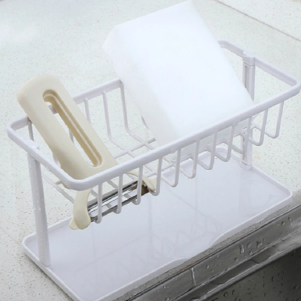 

Kitchen Storage Sponge Kitchen Box Draining Rack Dish Self Draining Sink Storage Rack