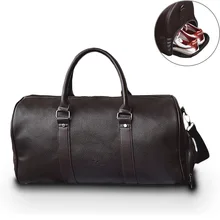Кожаная Дорожная сумка Weekender, спортивная сумка для спортивного зала, сумки для багажа для мужчин, средний черный цвет