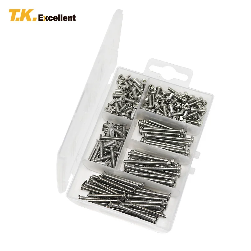 T.K.EXCELLENT Phillips Flat Head Screws Assortment Kit Stainless Steel