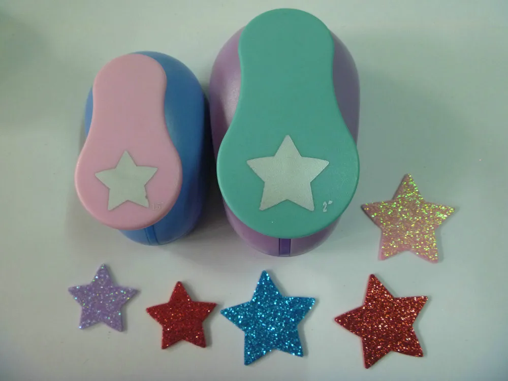 free shipping 2pcs (1.5 inch+2 inch) star eva punches Craft Scrapbooking punch foam paper