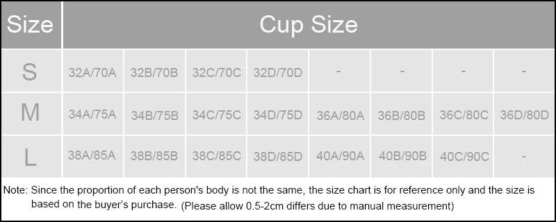 S M L Size