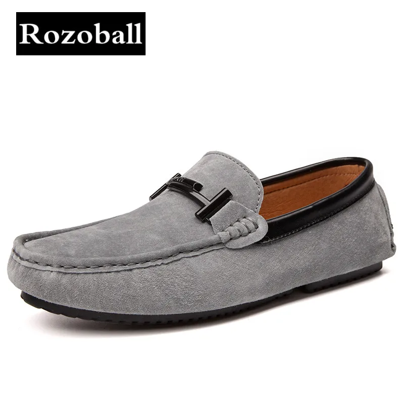 

Rozoball Shoes Men Brand Fashion Soft Moccasins Mens Loafers High Quality Genuine Leather Shoes Men Casual Gommino Driving Shoes